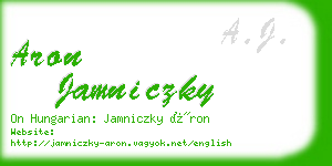 aron jamniczky business card